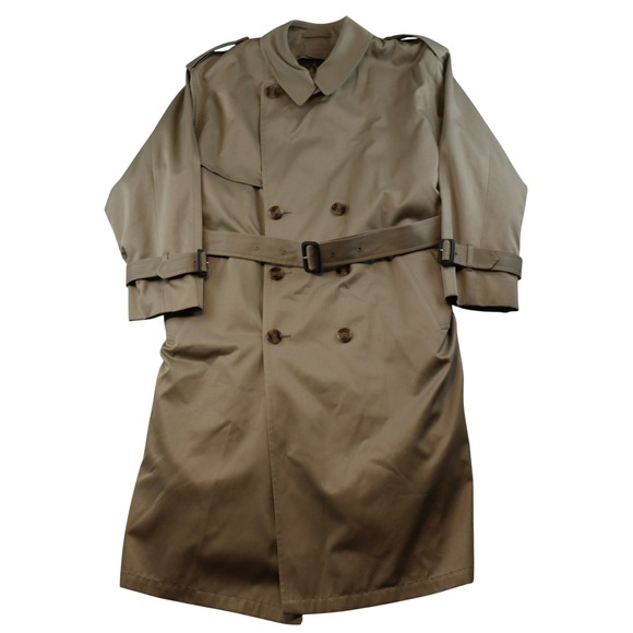 London Fog Other - London Fog Mens 40 Short Trench Coat Tan Khaki Thinsulate Liner Belted USA Vtg